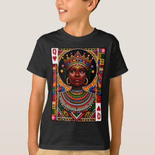 Afrikansk drottningskort melanin svart stolthet bl t shirt