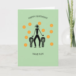 Afrikansk Drumming och Lycklig Vibe Birthday Kort