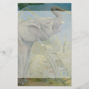 Afrikansk elefant för vintage i djungeln, EJ Brevpapper