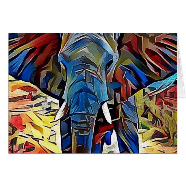 Afrikansk elefant hälsningskort (Framsidan Horizontal)
