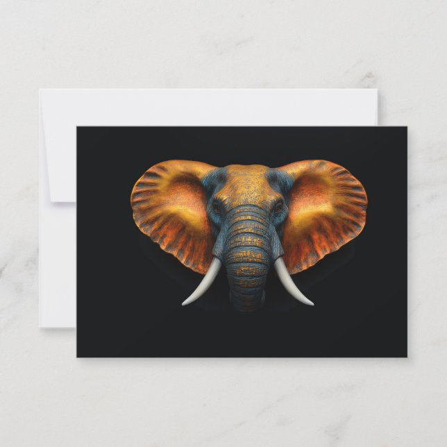 afrikansk elefant huvud  spara datumet (Framsida)