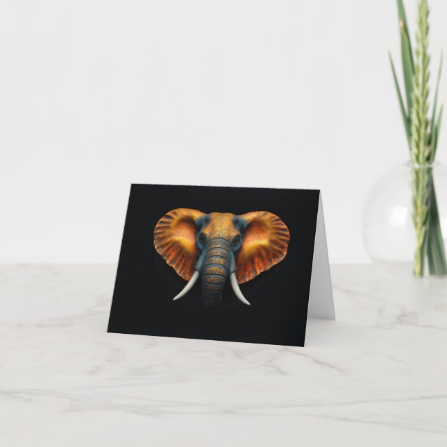 afrikansk elefant huvud  tack kort (Framsida)