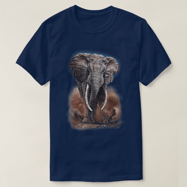 Afrikansk elefant i berget Manar T Shirt (Design framsida)