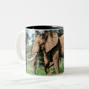 Afrikansk elefant i Safari Två-Tonad Mugg