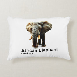 Afrikansk elefant i vanlig vit bakgrund prydnadskudde