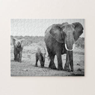 Afrikansk elefant & kalvar Kenya, afrika Pussel