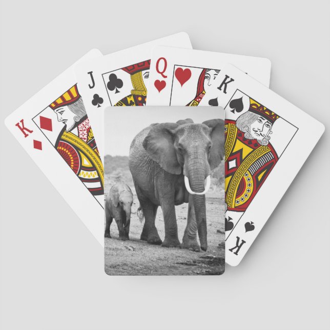 Afrikansk elefant & kalvar | Kenya, afrika Spelkort (Baksidan)