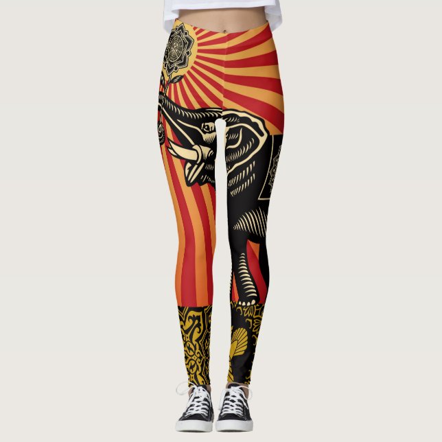 Afrikansk elefant leggings (Framsida)