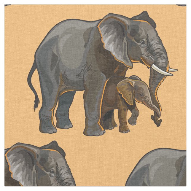 Afrikansk elefant med baby tyg (Närbild)