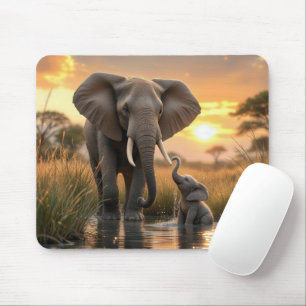 Afrikansk elefant med hennes Baby Musmatta