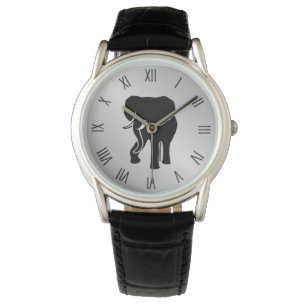Afrikansk elefant med romerska siffror armbandsur