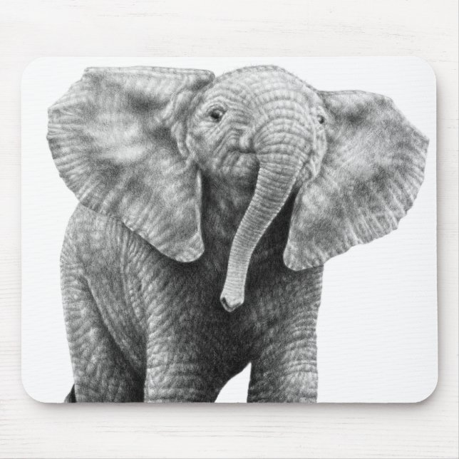 Afrikansk elefant Mousepad för baby Musmatta (Framsidan)