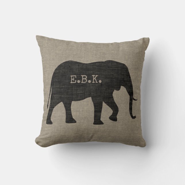 Afrikansk elefant Silhouette med Anpassningsbar Te Kudde (Framsida)
