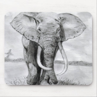 afrikansk elefant som med blyerts drar design musmatta