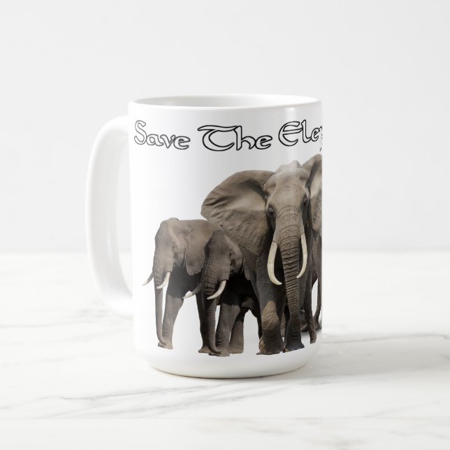 Afrikansk Elefant-tumlande Kaffemugg (Framsida vänster)