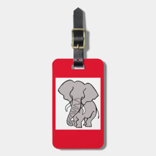 Afrikansk ELEFANT - utrotningshotade djur - röd Bagagebricka