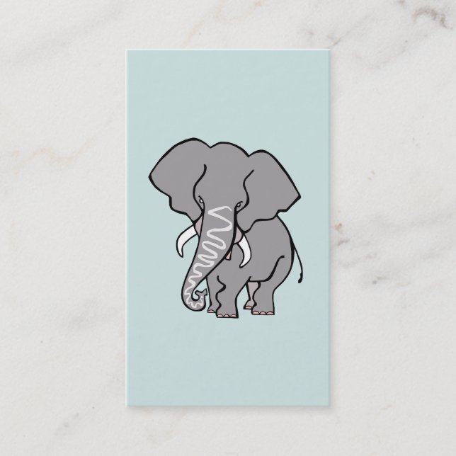 Afrikansk ELEFANT - utrotningshotat djur - vilda d Visitkort (Framsida)