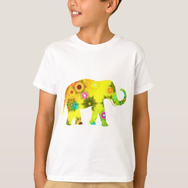 Afrikansk elefantblommigt tee shirt (Framsida)