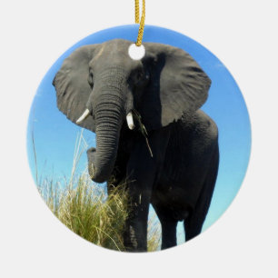 Afrikansk elefantprydnad julgransprydnad keramik