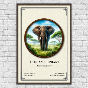 Afrikansk elefantzoologisk serie poster