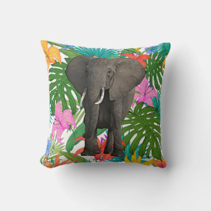Afrikansk Elephant Jungle Safari Djurfauna Art Kudde