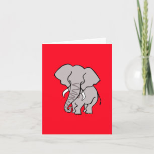 Afrikansk ELEPHANT-utrotningshotad djur - röd Kort