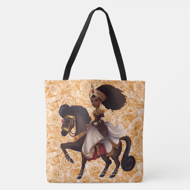 Afrikansk Equestrian Princess Large Tote Bag Tygkasse (Framsida)