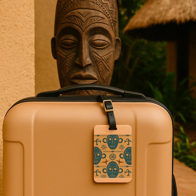 Afrikansk etnisk Ansikte Mönster Bagagebricka (Skapare uppladdad)