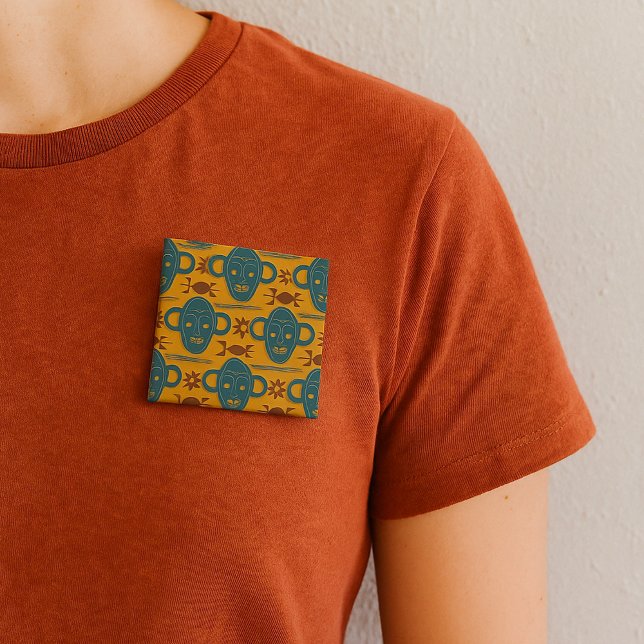 Afrikansk etnisk Ansikte Mönster Knapp (Skapare uppladdad)