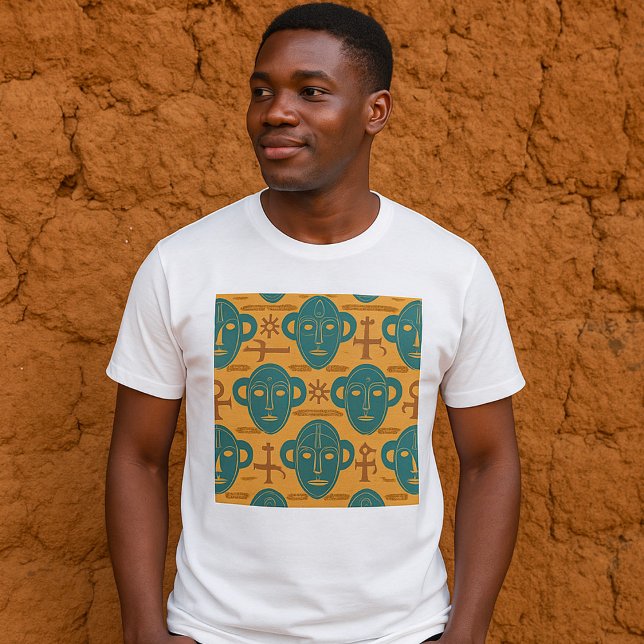 Afrikansk etnisk Ansikte Mönster T Shirt (Skapare uppladdad)
