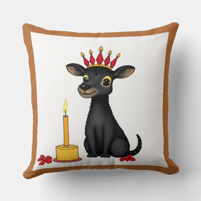 afrikansk etnisk Kwanzaa Vilda djur i Disguise Kudde (Baksida)