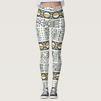 Afrikansk etnisk, vattenfärgad, sömlös mönster. leggings