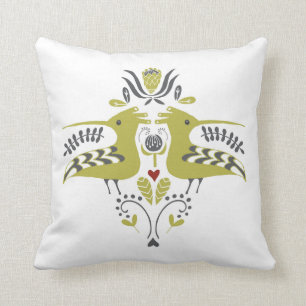 Afrikansk fågel/Hoepoe/design/korall/Shweshwe Kudde