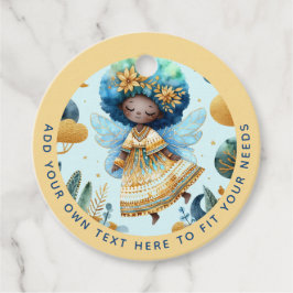 Afrikansk Fairy Birthday Teal Guld Rosa Princess Gåvor Etiketter