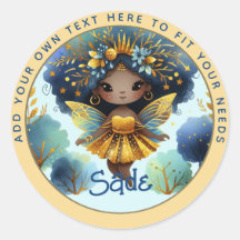 Afrikansk Fairy Birthday Teal Guld Rosa Princess