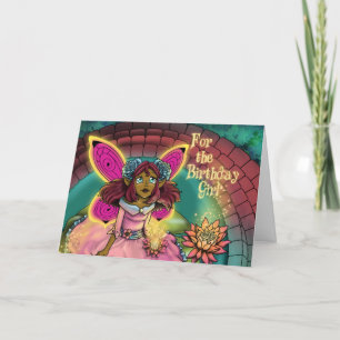 Afrikansk Fairy Blue Ro Birthday Kort