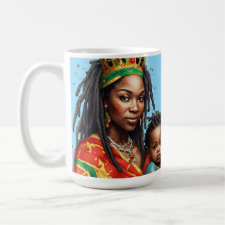 Afrikansk familjeporträtt Svarta människors histor Kaffemugg