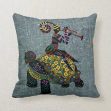 Afrikansk fantasidekorativ kudde 16" x 16",