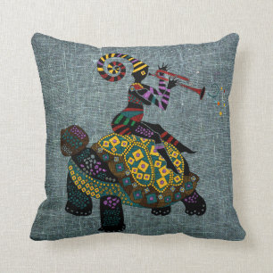 Afrikansk fantasidekorativ kudde 16" x 16",