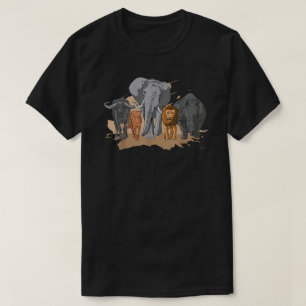 Afrikansk fem-designad afrikansk Safari Anim T Shirt