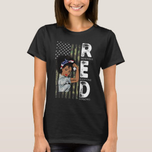 Afrikansk female Veteran Support all USA Vet T Shirt