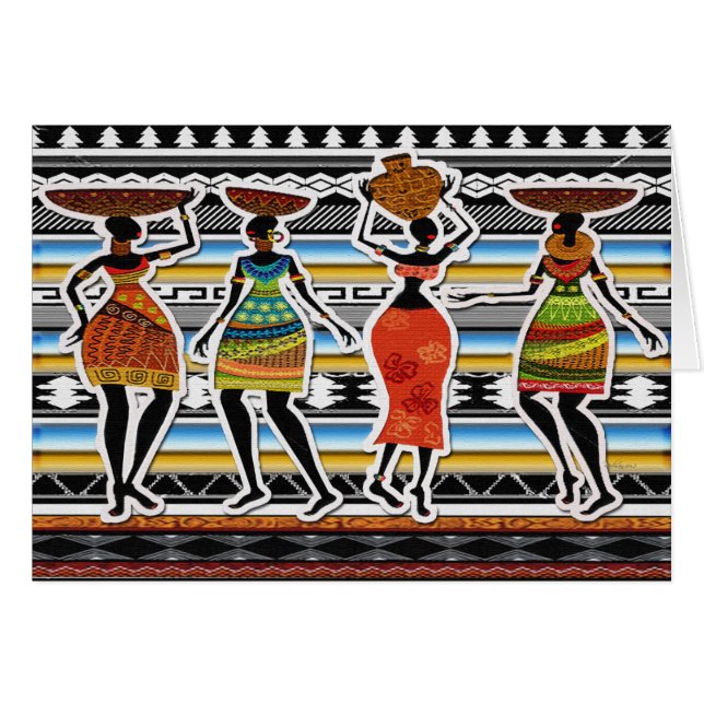 Afrikansk fest hälsningskort (Framsidan Horizontal)