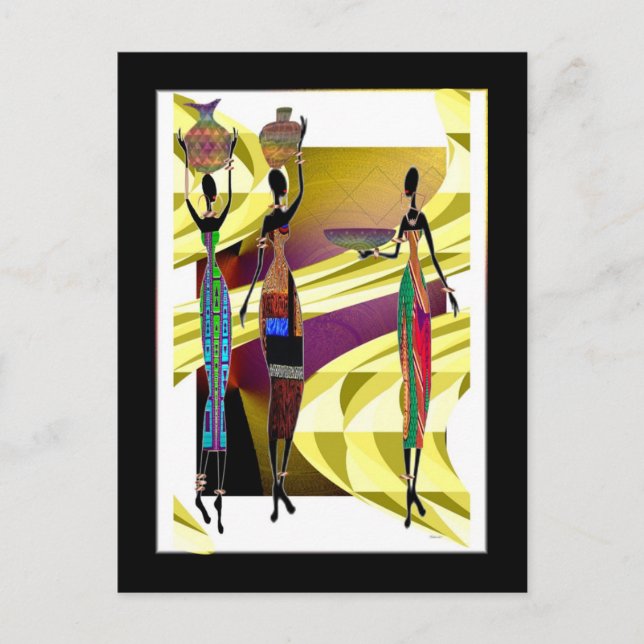 Afrikansk fest vykort (Framsida)