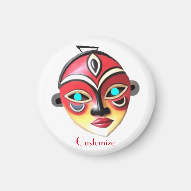 Afrikansk flicka ansiktsmask Thunder_Cove  Magnet (Framsidan)