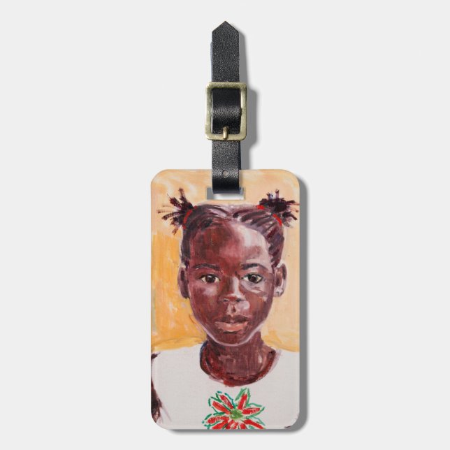 Afrikansk flicka bagagebricka (Vertikal Framsida)