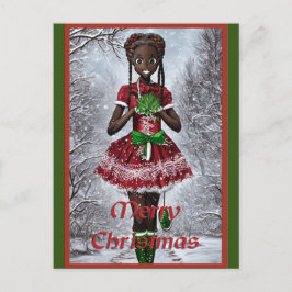 Afrikansk flicka i pritty-julklappen... helgdag ca helg vykort