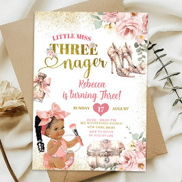Afrikansk flicka Little Miss Threenager tredje föd Inbjudningar