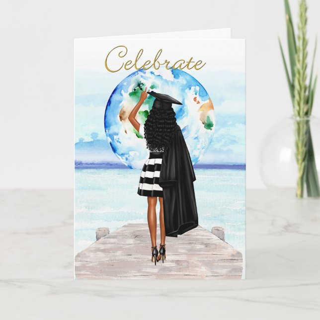 Afrikansk flickas Studenten-kort Kort (Framsida)