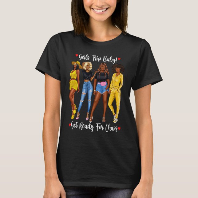 Afrikansk flickflickornas Resa Black Girls Trackdr T Shirt (Framsida)