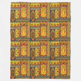 Afrikansk folkart - sömlösa former Mönster 1 Fleecefilt